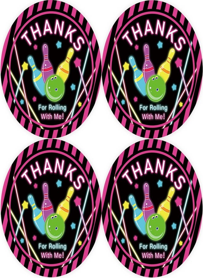 FORSHEEP 40pcs Bowling Party Thank You Stickers, Bowling Ball Round Stickers, Rolling with Me Gift Labels for Ball Game Birthday/Sport Themed Party Favors - Image 1